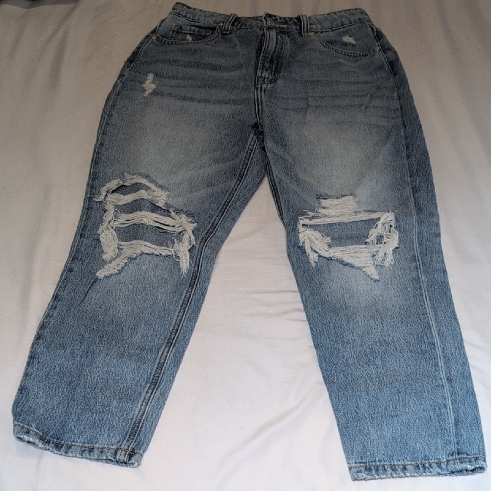 Distressed Blue Jeans